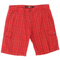 Pantaloncini cargo da uomo Navigare W41 XL in cotone a quadri rossi