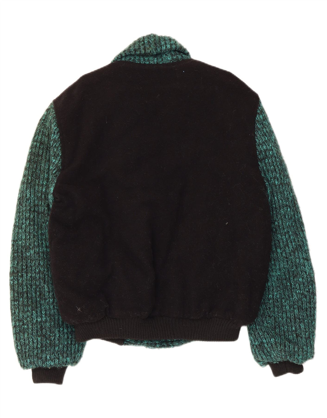 Giubbotto bomber in maglia da uomo vintage UK 38 color block verde medio
