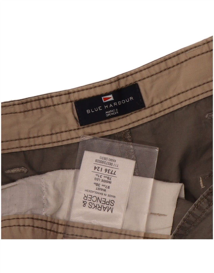 Pantaloni cargo dritti Marks & Spencer da uomo blu Harbour W38 L31 grigi