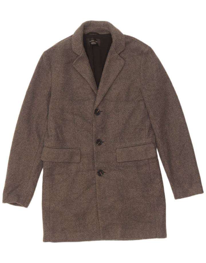 Cappotto da uomo Zara UK 38 Poliestere grigio medio