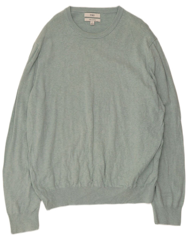 Maglione maglione con scollo a barca da uomo Marks & Spencer XL cotone verde