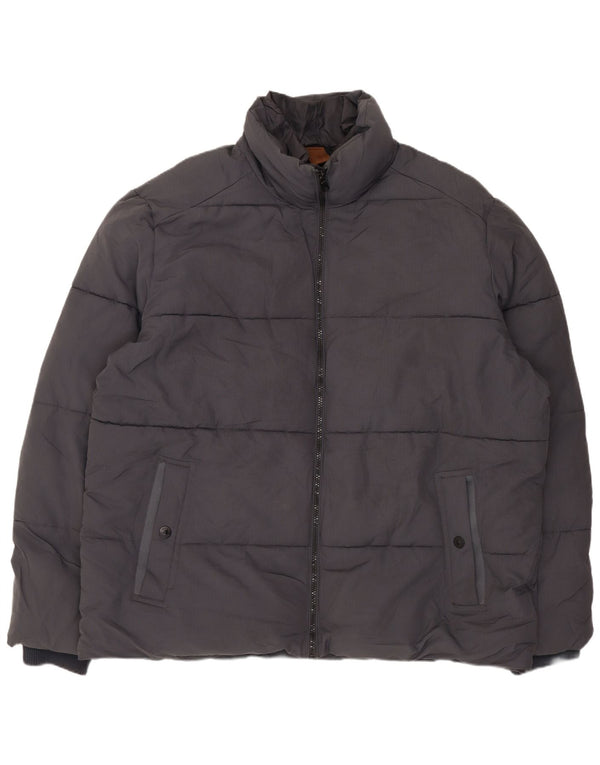 MARKS & SPENCER Giacca imbottita da uomo UK 44 2XL Poliestere grigio