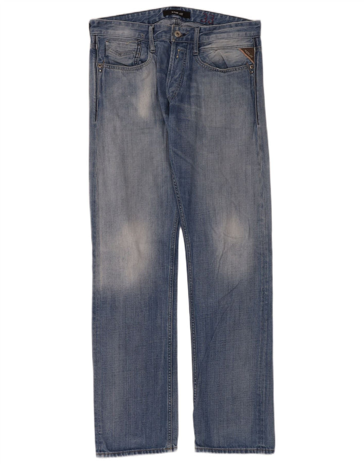 Jeans dritti da donna Replay W33 L34 cotone blu
