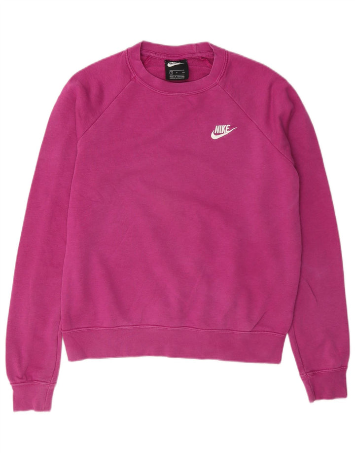 Felpa oversize da donna Nike Jumper UK 10 Small Pink Cotton
