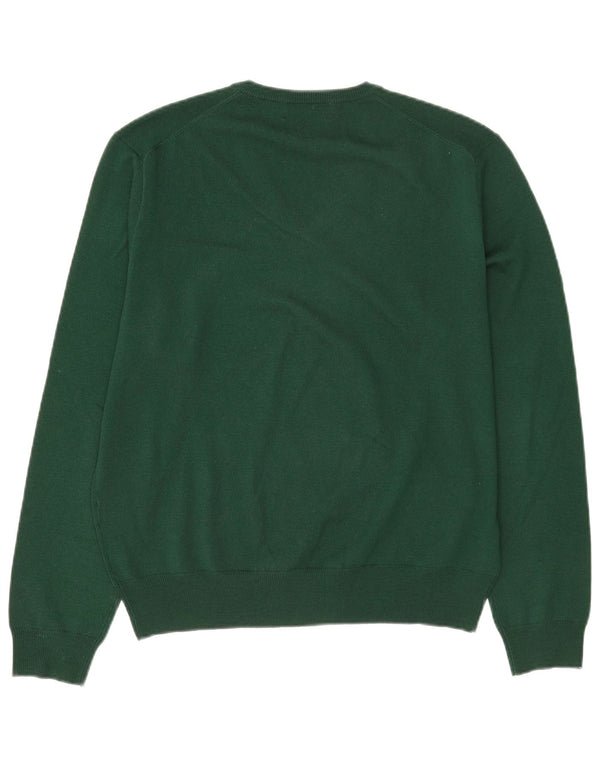 Polo Ralph Lauren Maglione da uomo con scollo a V, grande lana merino verde
