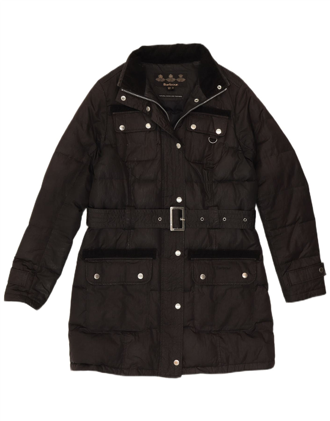 Cappotto imbottito da donna Barbour UK 12 cotone nero medio