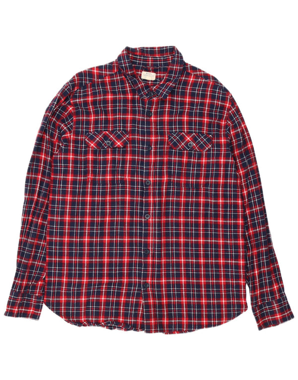Camicia da uomo in flanella Mountain Warehouse XL in cotone a quadri blu navy