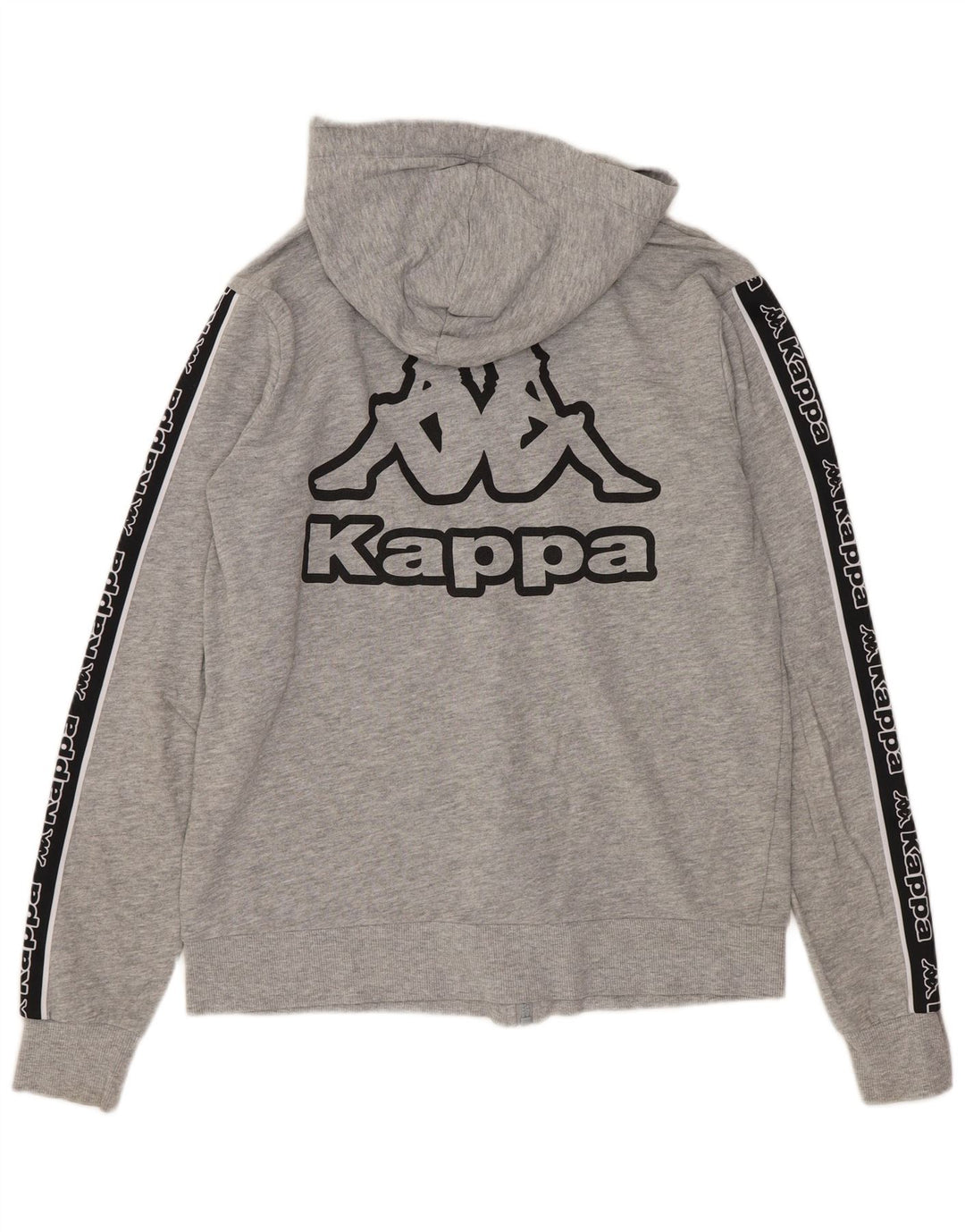 Felpa con cappuccio e zip grafica da donna Kappa UK 16 Large Grey Colourblock