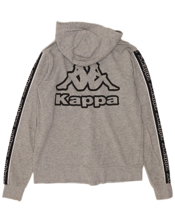 Felpa con cappuccio e zip grafica da donna Kappa UK 16 Large Grey Colourblock