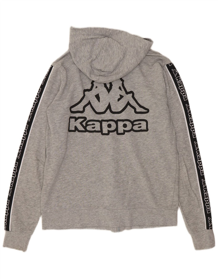 Felpa con cappuccio e zip grafica da donna Kappa UK 16 Large Grey Colourblock