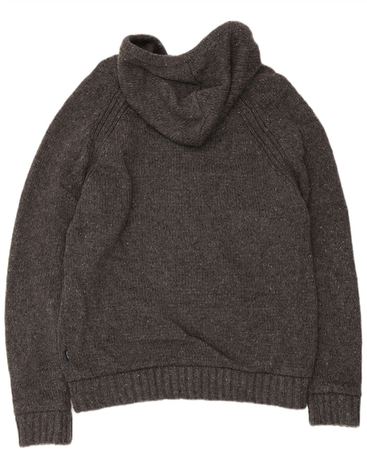 Maglione cardigan con cappuccio da uomo Fat Face grande lana grigia