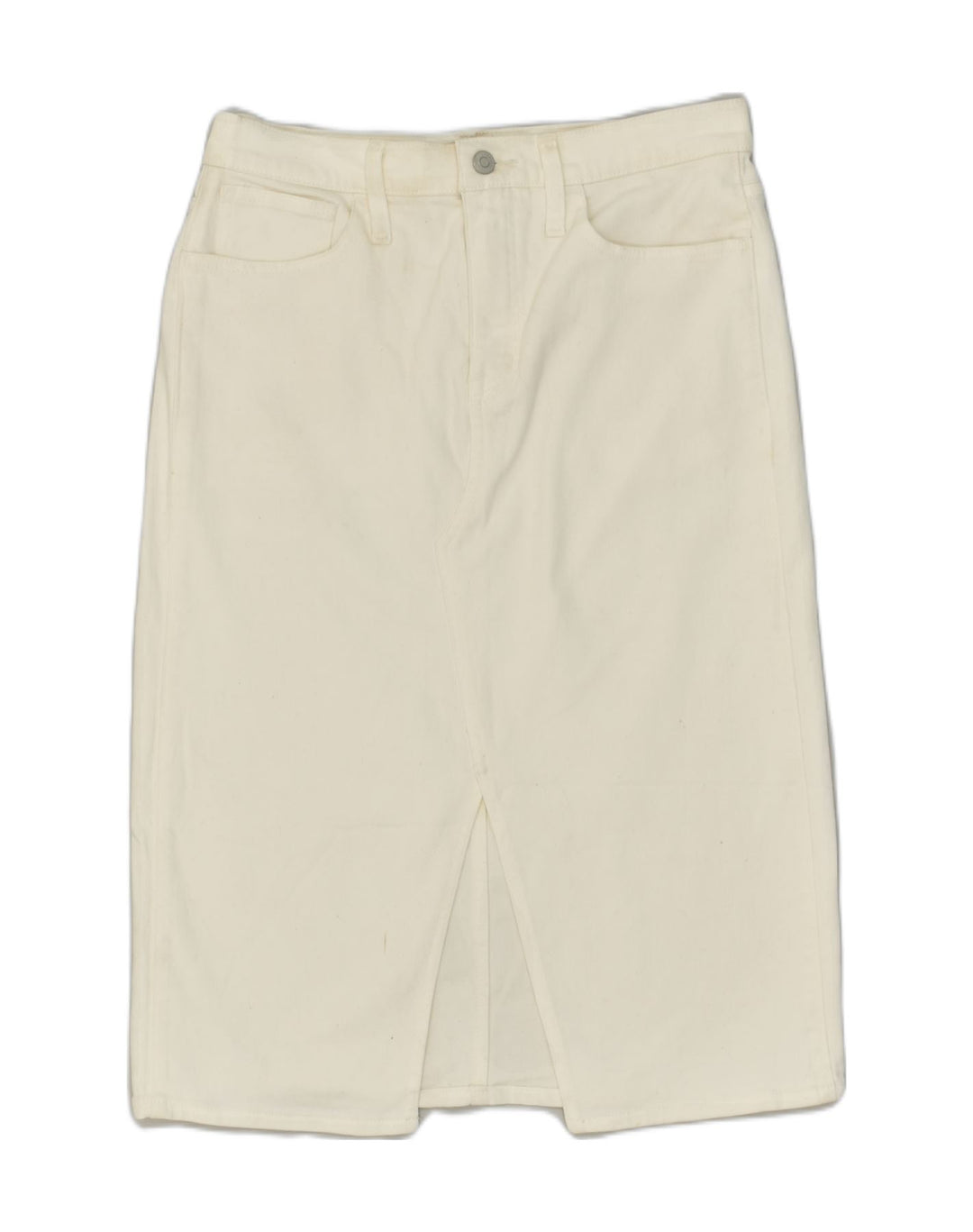 J. CREW Womens Straight Skirt W29 Medium White Cotton | Vintage J. Crew | Thrift | Second-Hand J. Crew | Used Clothing | Messina Hembry 