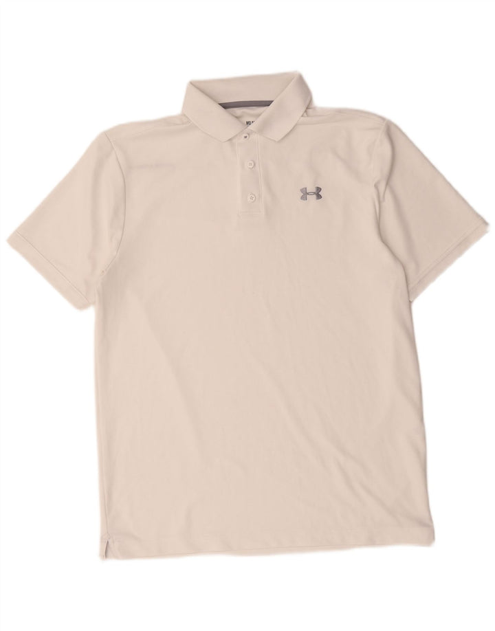 Polo Under Armour da uomo Heat Gear bianca media