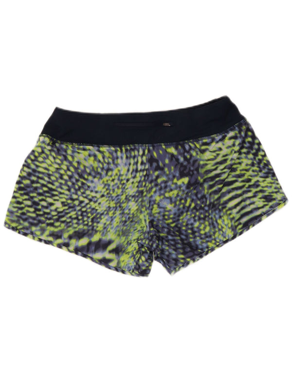 Pantaloncini sportivi NIKE da donna Dri Fit modello astratto UK 14 medio blu navy