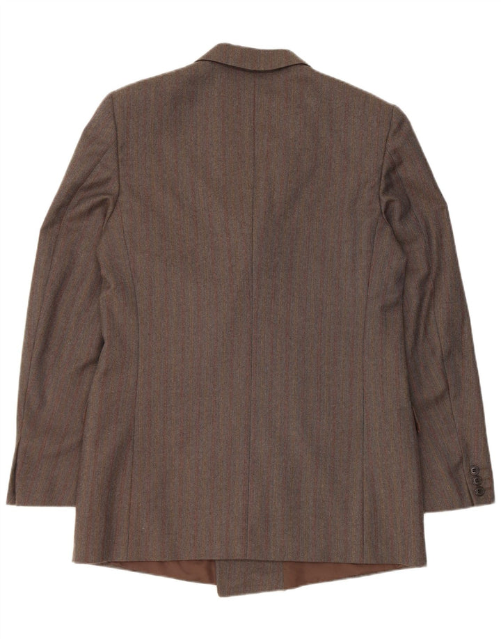 Giacca blazer doppiopetto vintage da uomo IT 50 grande gessato grigio