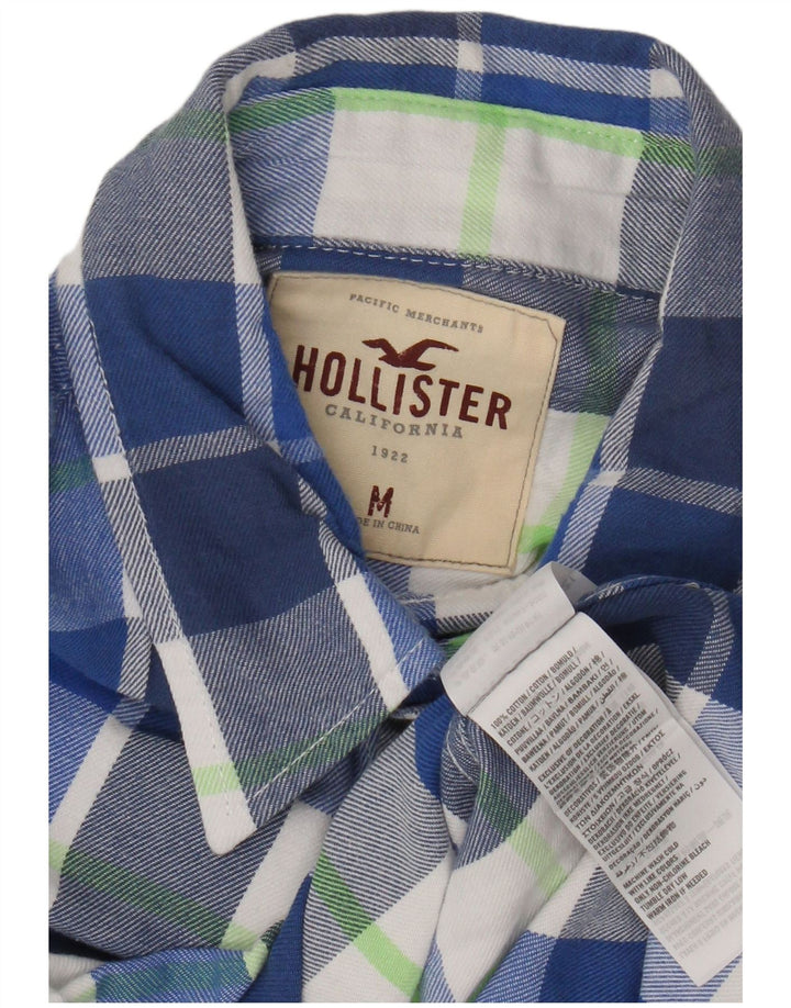 Camicia Hollister da uomo in flanella di cotone a quadri blu medio