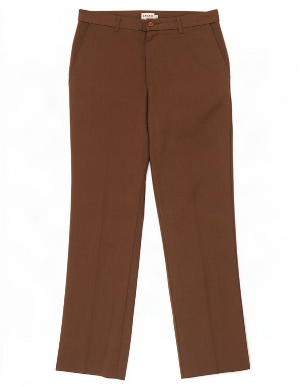 Pantaloni casual dritti da uomo Farah W34 L33 poliestere marrone