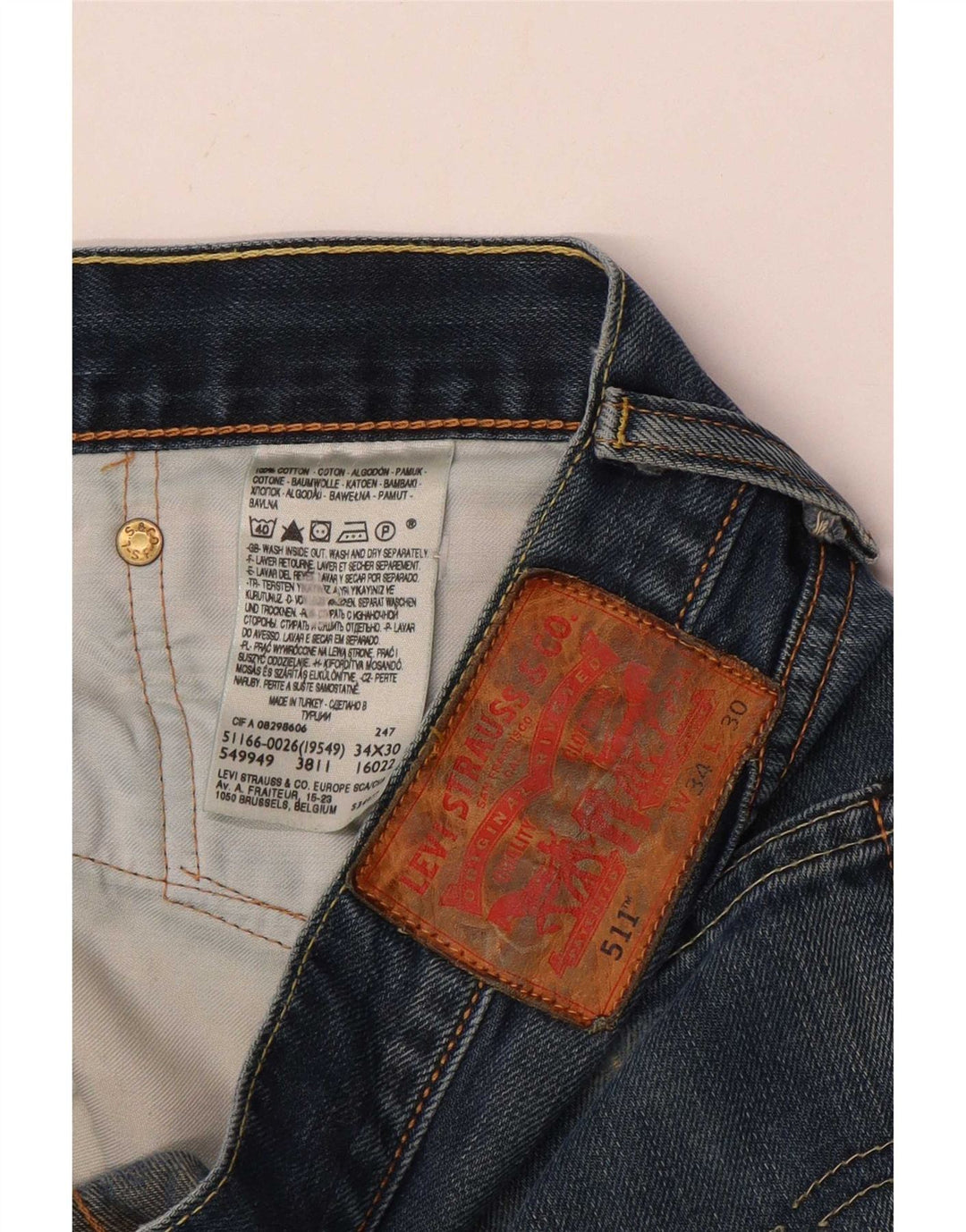 Jeans Levi's Uomo 511 Slim W34 L30 Cotone Blu
