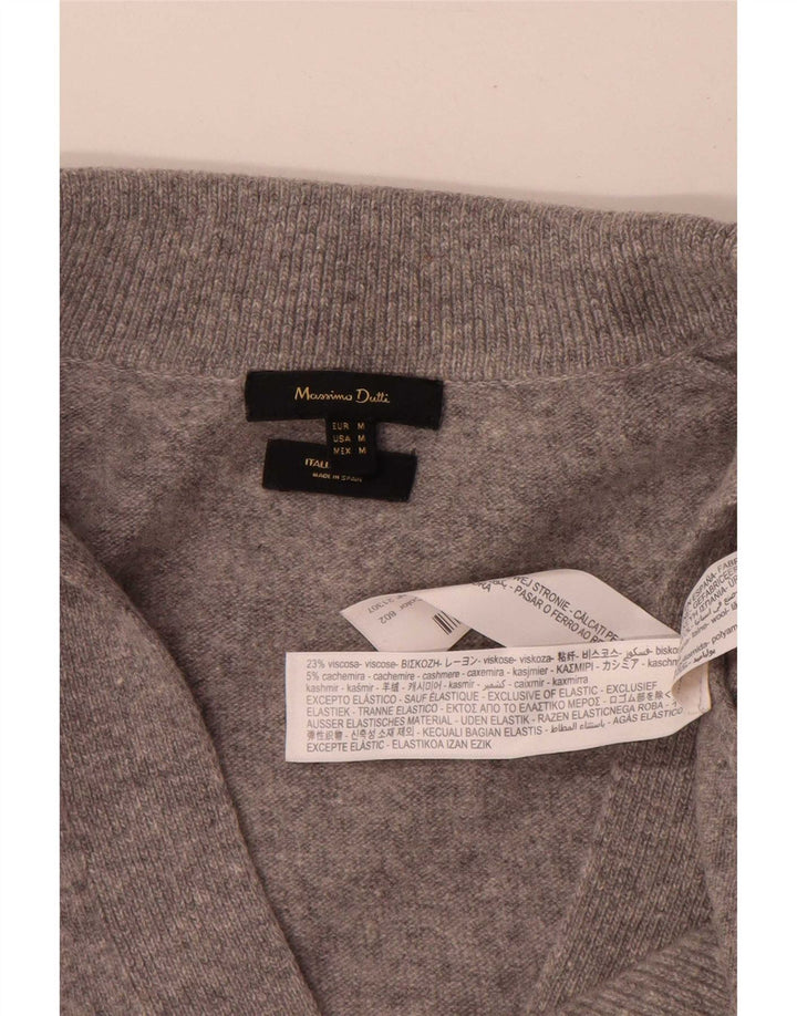 Massimo Dutti Maglione oversize da donna con collo a polo oversize UK 12 Grigio medio