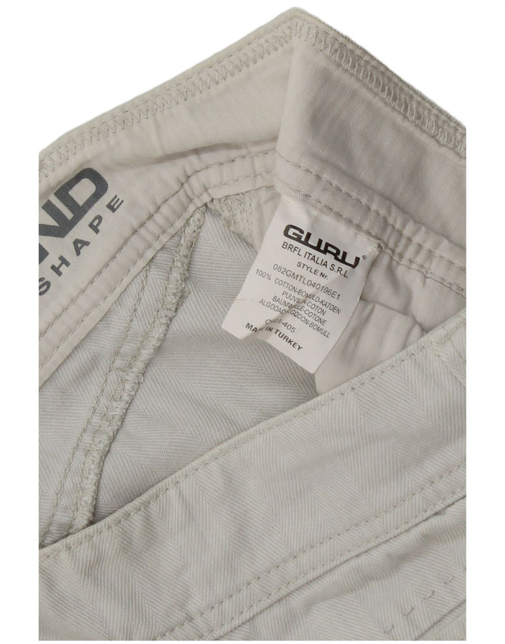 Jeans dritti slim da donna Guru W28 L34 cotone blu a spina di pesce