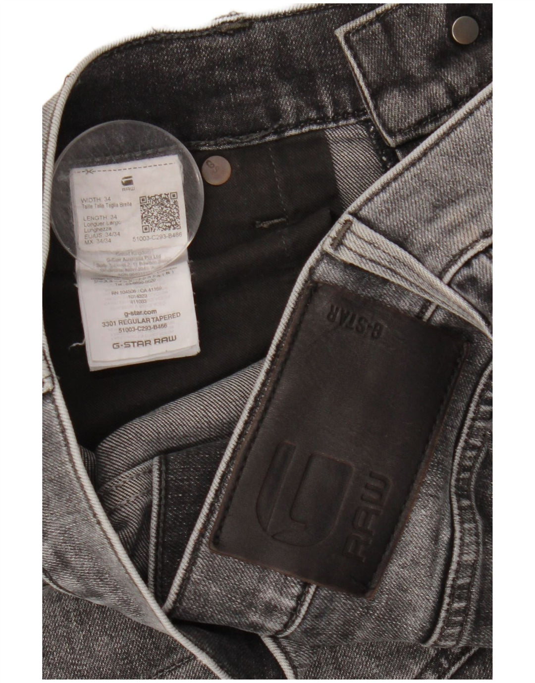 Jeans affusolati regolari da uomo G-Star W34 L34 cotone grigio