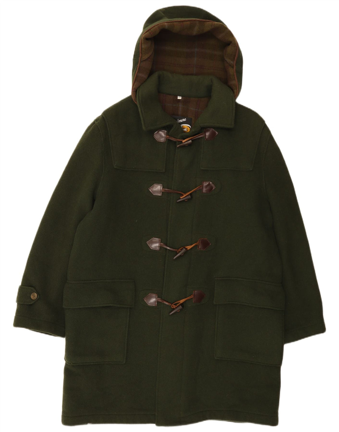 Montgomery vintage da uomo con cappuccio IT 50 Large in lana verde