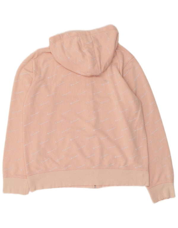 Maglione con cappuccio e zip grafica da donna Champion UK 18 XL Cotone rosa