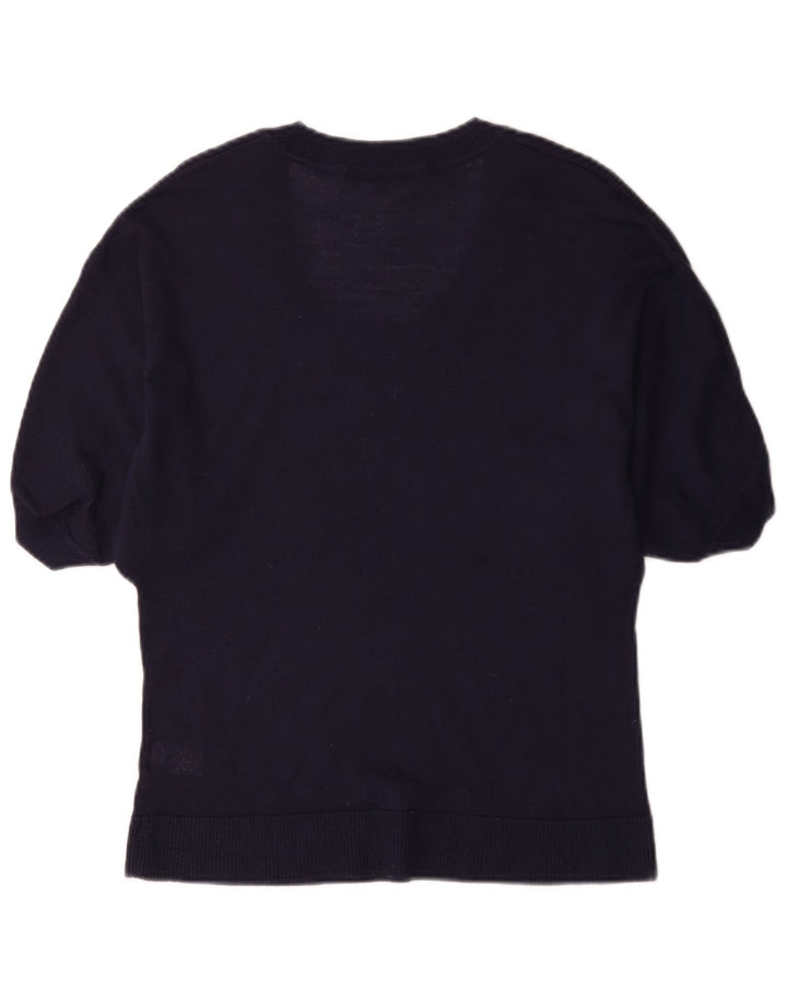 Maglione maglione con scollo a barca da donna Marks & Spencer UK 12 medio blu navy