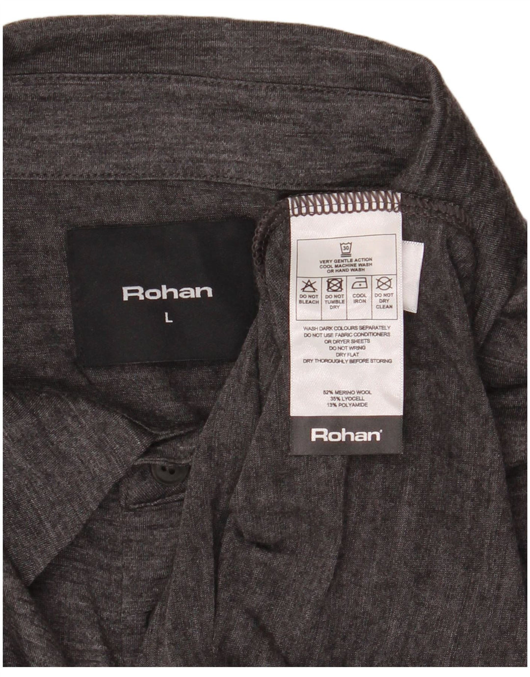 Polo da uomo Rohan grande in lana merino screziata grigia