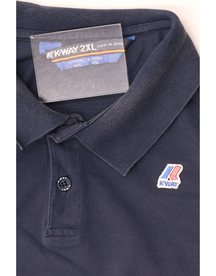 Polo da uomo K-Way 2XL in cotone blu navy