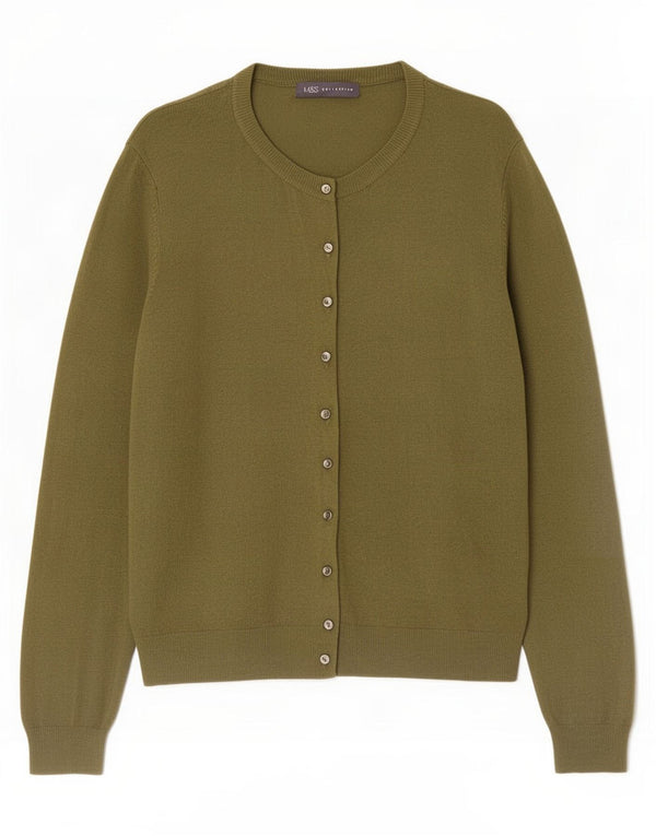 Maglione cardigan da donna Marks & Spencer UK 22 3XL viscosa verde