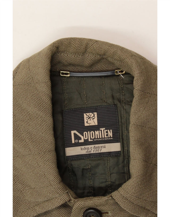 DOLOMITEN Mens Quilted Overcoat UK 38 Medium Grey Viscose Vintage Dolomiten and Second-Hand Dolomiten from Messina Hembry 