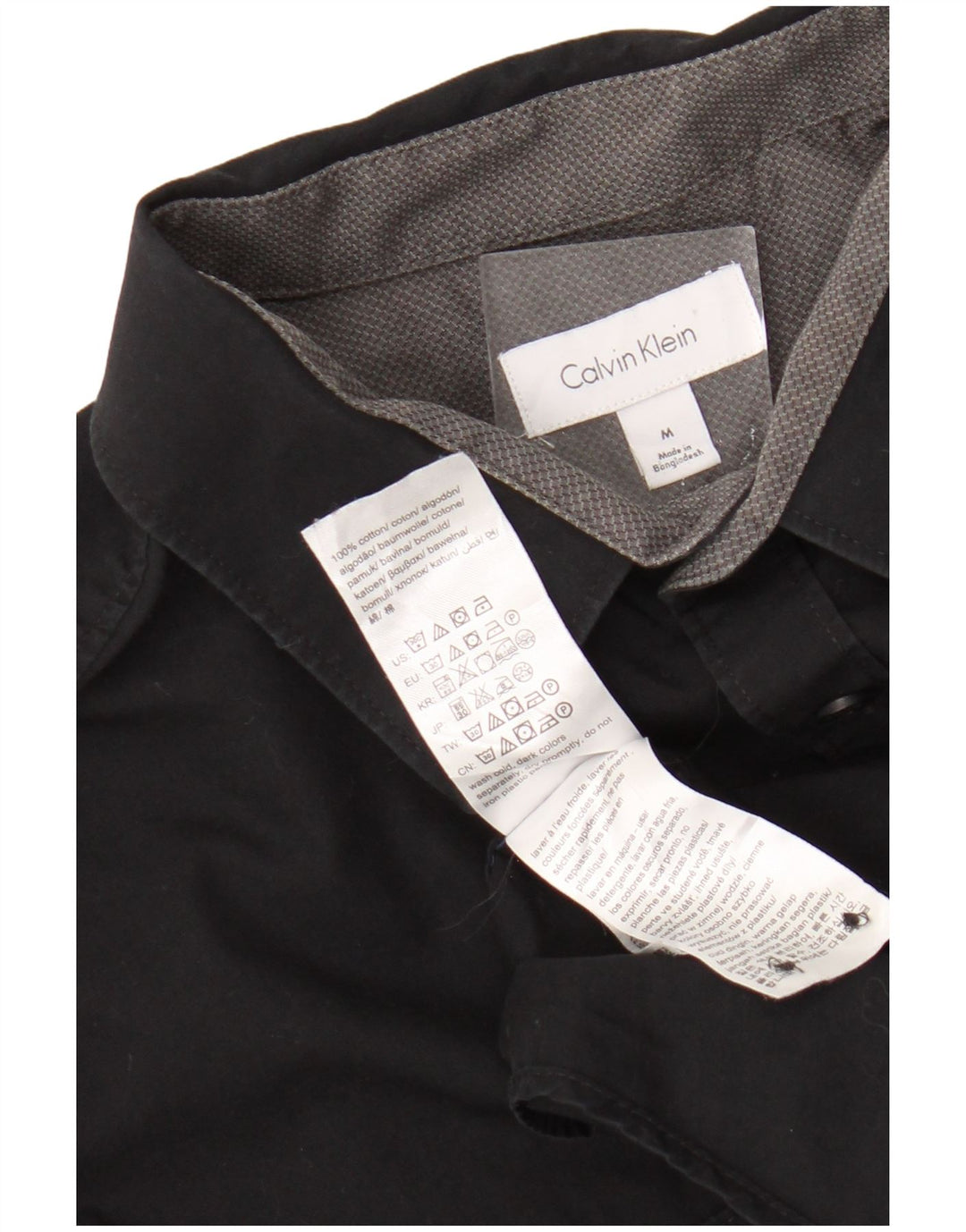 Camicia da uomo Calvin Klein in cotone nero medio