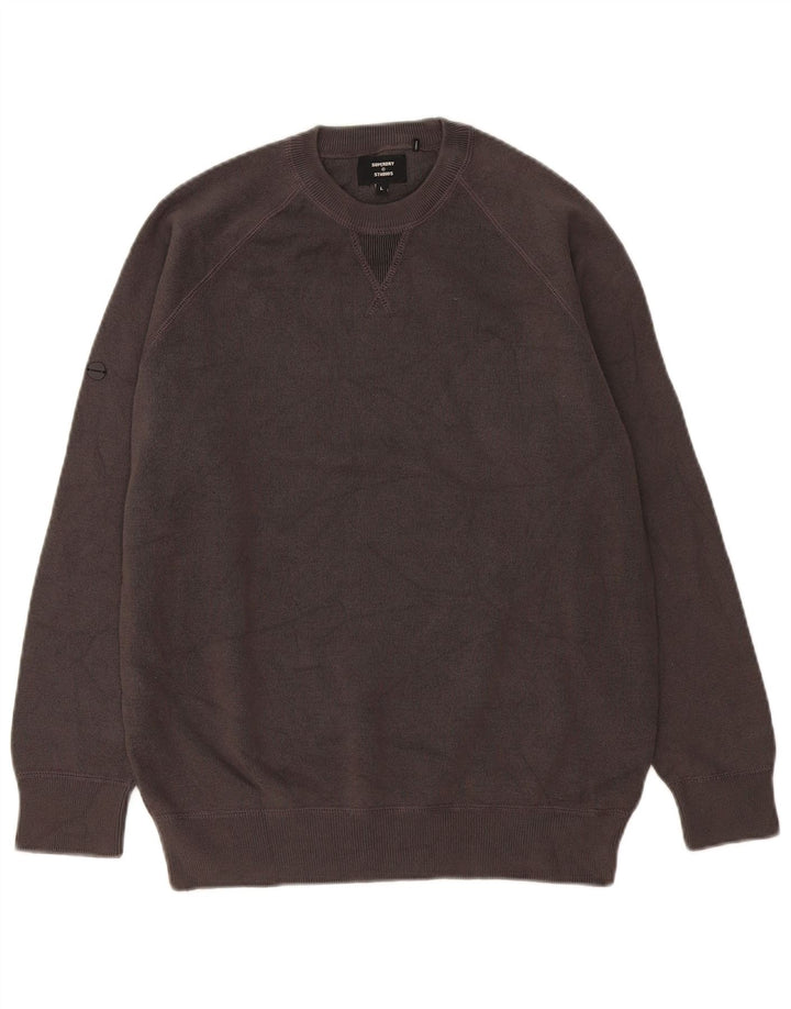 Felpa da uomo Superdry Maglione grande cotone grigio