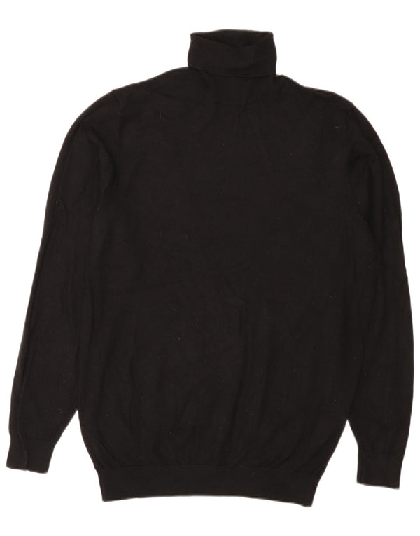 Maglione Zara da uomo con collo alto e viscosa nera media