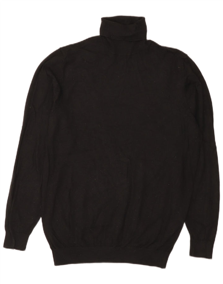 Maglione Zara da uomo con collo alto e viscosa nera media