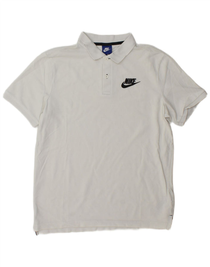 Polo Nike da uomo in cotone bianco medio