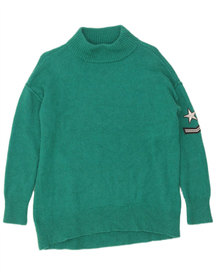 MINT VELVET Maglione maglione oversize da donna con collo dolcevita UK 10 Piccolo Verde