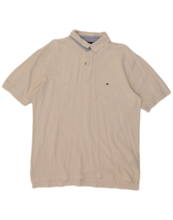 Polo da uomo Tommy Hilfiger XL in cotone bianco