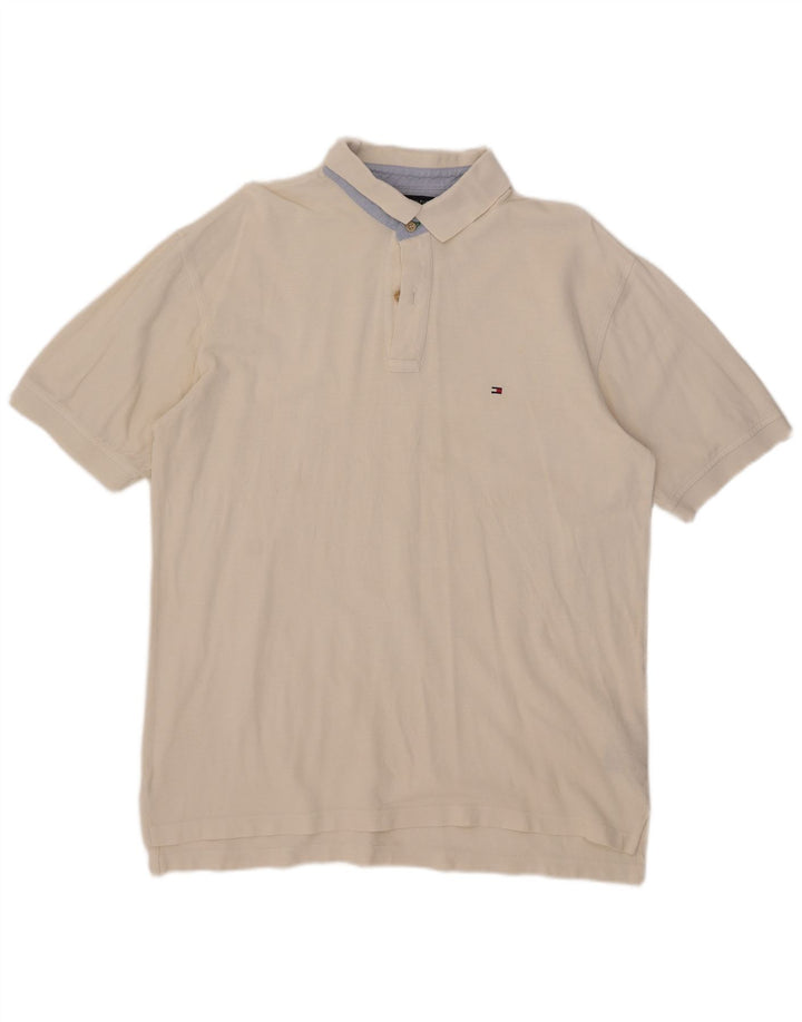 Polo da uomo Tommy Hilfiger XL in cotone bianco