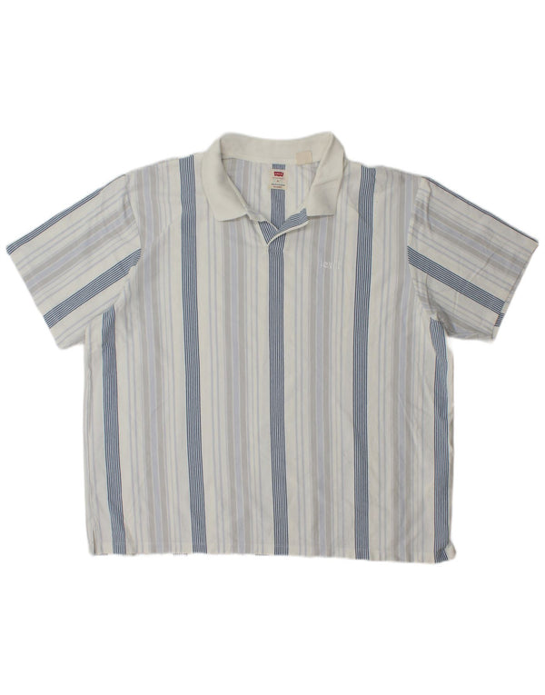 Polo Levi's da uomo rilassata XL in cotone a righe blu
