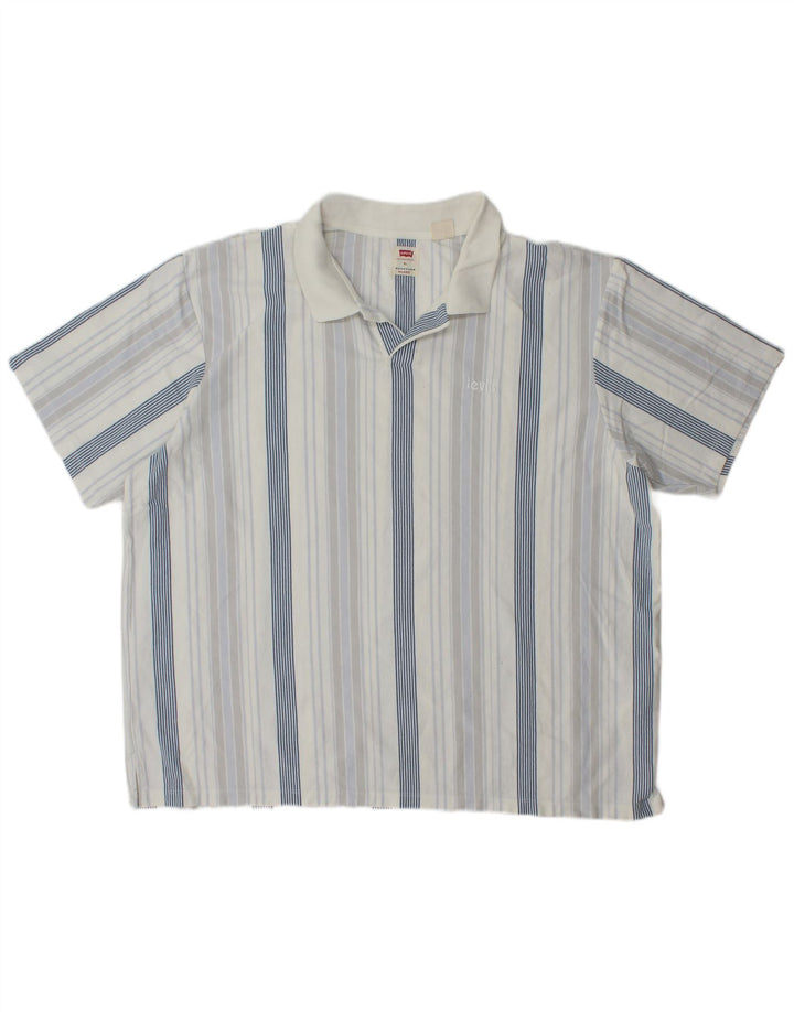 Polo Levi's da uomo rilassata XL in cotone a righe blu