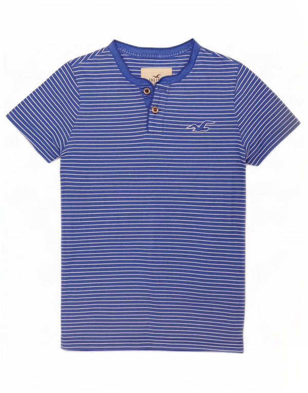 T-shirt Hollister da uomo Top Small in cotone a righe blu