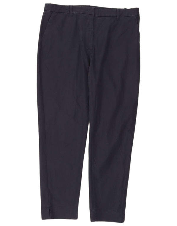 Pantaloni chino a vita alta da donna Marks & Spencer UK 16 Large W34 L28 Navy B