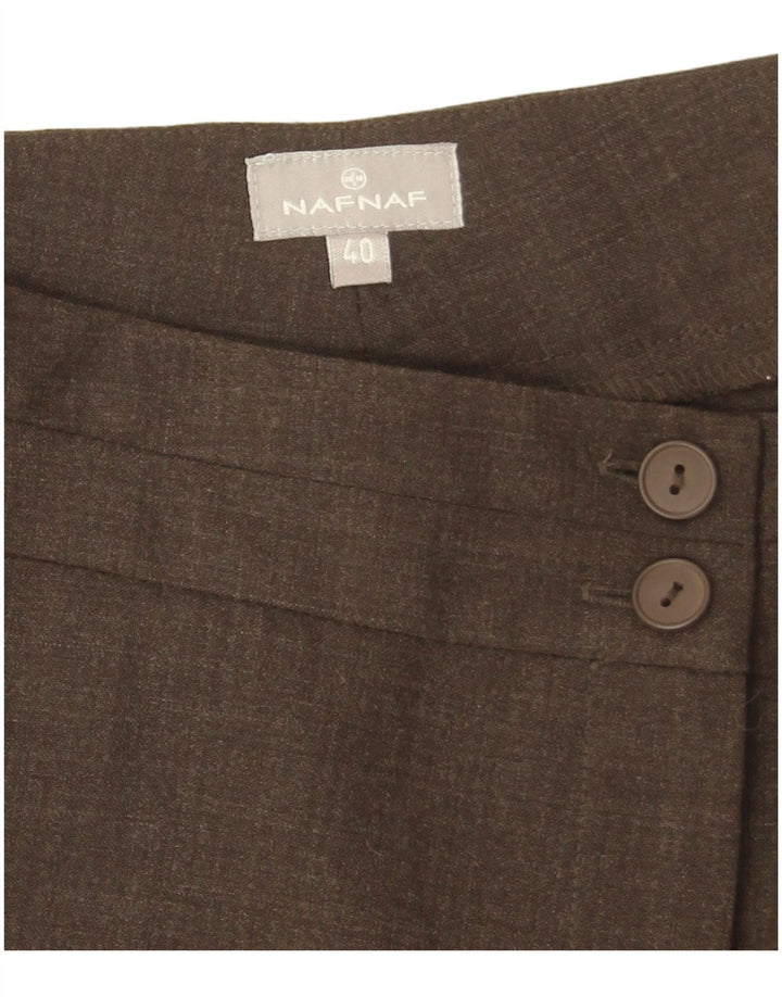 Pantaloni da abito svasati da donna Naf Naf EU 40 Medium W30 L33 Poliestere marrone
