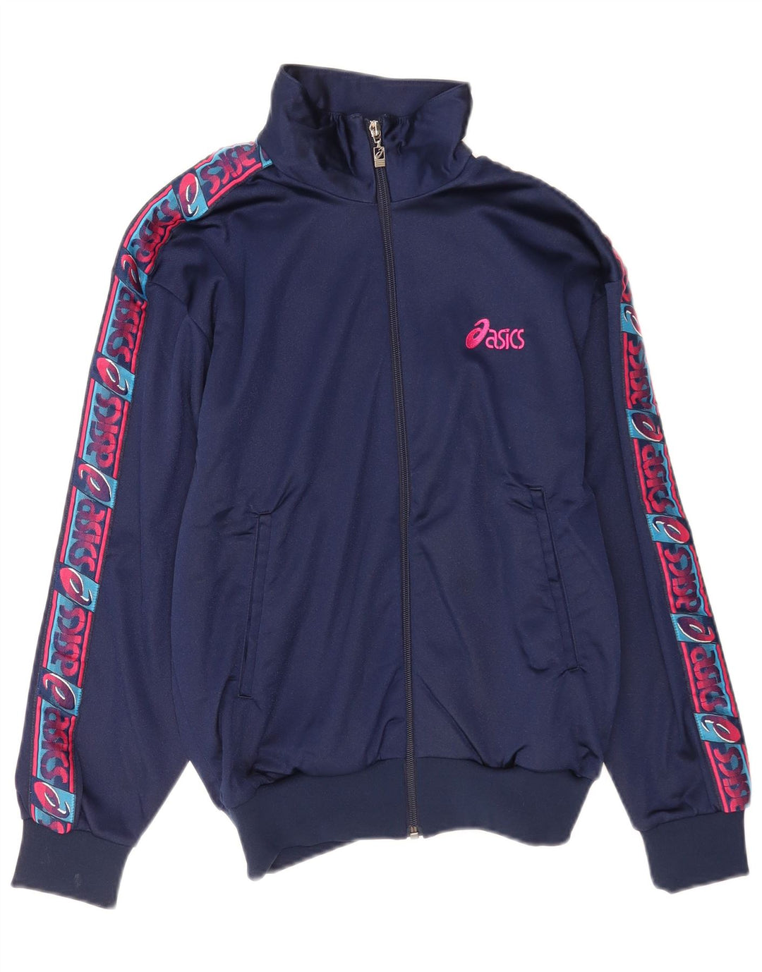 Giacca da ginnastica grafica da donna Asics IT 42 media blu navy in poliammide