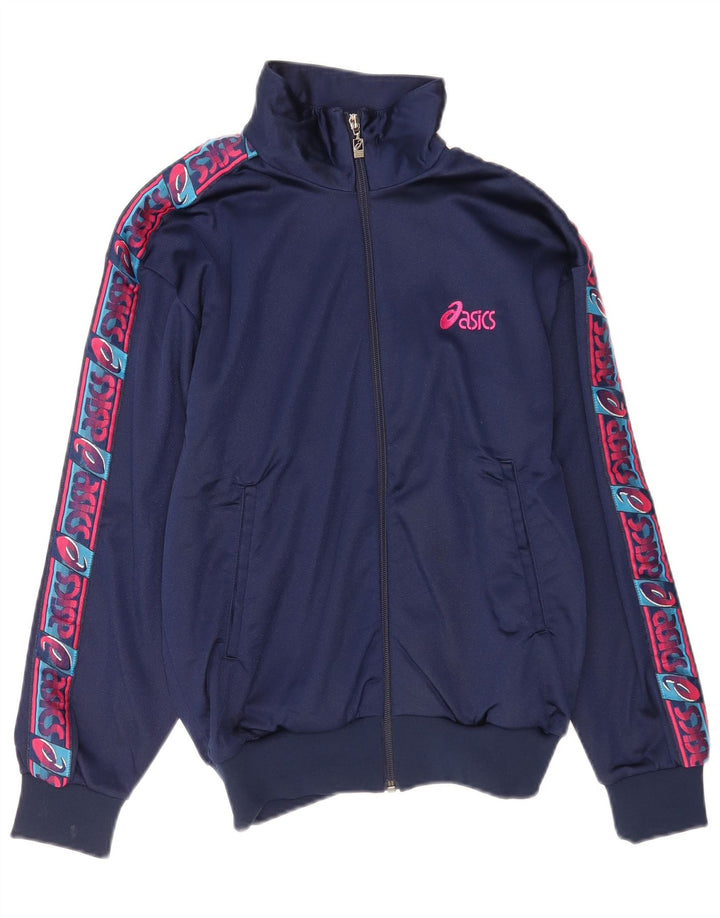 Giacca da ginnastica grafica da donna Asics IT 42 media blu navy in poliammide