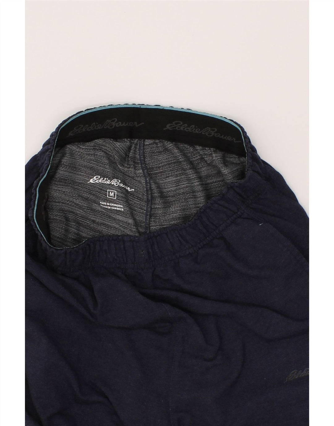 EDDIE BAUER Mens Tracksuit Trousers Medium  Navy Blue Rayon Vintage Eddie Bauer and Second-Hand Eddie Bauer from Messina Hembry 
