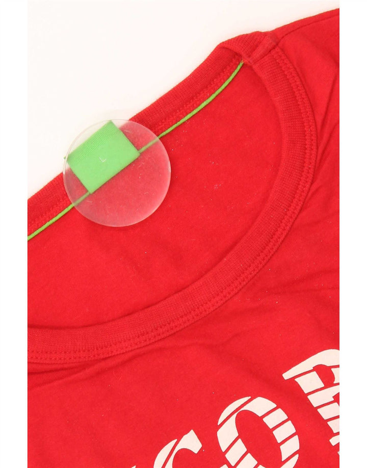 T-shirt grafica da uomo Hugo Boss Top grande in cotone rosso