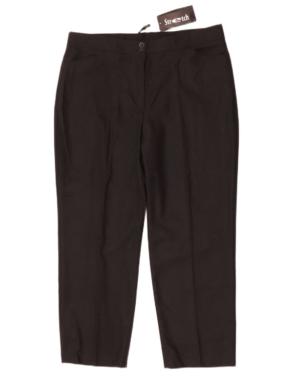 Pantaloni casual affusolati elasticizzati da donna Schmeinck UK 20 2XL W36 L26 Nero